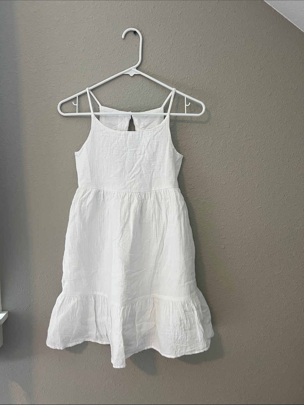 Cat & Jack White Spaghetti-Strap Tiered Sundress girls size 10/12